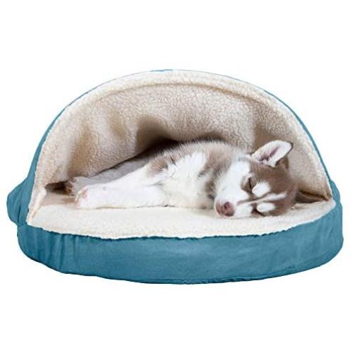 Furhaven Pet - Plush Ergonomic Orthopedic Foam Mattress Dog Bed, Round Snuggery Hooded Dog Bed, and ThermaNAP Self-Warming Quilted Cat Bed Pad for Dogs and Cats - Multiple Styles, Sizes, and Colors