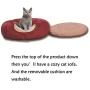 N-brand Kitty Cat House Small Pets Home Sweet Warm Rabbit Hut Shaped Frustum Guinea Pig Hiding Bed with Removable Cushion for Winter