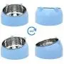 Pet Cat Bowl 15 Degree Tilt Raised No Slip Stainless Steel Feeder Bowls - Increase Overall Height Improve Eating Posture 200/400/800ml