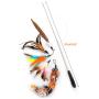 Apofly 5PCS Funny Cat Rod Set Kitten Toys, Cat Fishing Rod Toys Pet Cat Toy Fishing Rod Telescopic Feather Funny Cat Rod Replacement Head Five