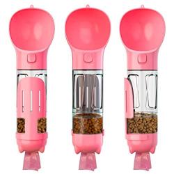 Haqi Dog Water Bottle for Walking, Multifunctional and Portable Dog Travel Water Dispenser with Food Container,Detachable Design Combo Cup for Drinking and Eating（1Pcs）