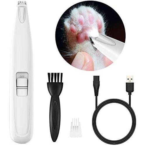 PARANNIC Dog Clippers with LED Light, Professional and Newest 2-Speed Dog Grooming Clipp in 2020, USB Rechargeable for Trimming The Hair Around Paws, Eyes, Ears, Face, Rump