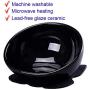 YMAXGO Elevated Tilted Dog Bowls Set with Adjustment Bracket,Ceramics Single Food Feeding Dish for Flat Face Dogs, Double Non-Slip Design