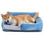 Kimpets Washable Dog Beds for Medium Dogs, Medium Dog Bed with Removable Cover, Cozy Dog Couch Bed, Calming Dog Bed for Medium Dogs with PV Fabric, Plush Dog Bed for Dog, Dog Sofa with No-Slip Bottom