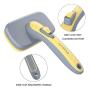 Canple Self-cleaning Slicker Brush for Medium Long Hair Types Dog and Cat, Removes Loose Hair Undercoat Effectively Reduce Mats & Tanglings Grooming Brush