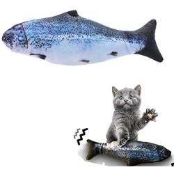 Running Pet Simulation Electric Doll Fish,Cat Kicker Fish Toy,Cat Catnip Toys,Flopping Fish Cat Toy, Cat Wagging Fish Fish Shape Doll Interactive Pets Pillow Chew Bite Supplies (USB Charging)