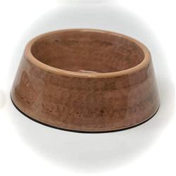 TarHong Hammered Copper Pet Bowl & Saucer Dog Bowl Cat Bowl Houseware Set. Premium Grade Dog Cat Food & Water Bowls