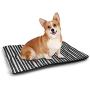 DayDayFun Tropical Island Pet Training Mat Ocean Waves on Seychelles Beach at The Sunset Time Skyline Warming Pad Cozy Self Heating Cat Pad Turquoise Sky Blue Umber