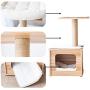 Catry, Wooden Cat Tree Condo with Natural Sisal Rope Scratching Post for Kitten