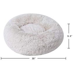 BinetGo Dog Bed Cat Bed Cushion Bed Faux Fur Donut Cuddler for Dog Cat Joint-Relief and Improved Sleep – Machine Washable, Waterproof Bottom