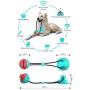 Dog Chew Toy Suction Cup Interactive Dog Toys Pet Molar Bite Toy Interactive Pull Rope Chew Rope with Squeaky Toys Ball, Dog Toothbrush Dog Toys for Aggressive Chewers (Red Blue)