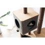 PetPals Three-Level Elevated Cat Tree Condo with Massage & Particle Board, Grey (PP18502)
