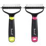 Imilive Dog & Cat Grooming Dematting Rake Comb Brush for mat with 2 Sided Undercoat Rake for Easy Mats Remover & Tangle & Knot Removal Easy Pet Grooming