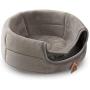 Hollypet Self-Warming 2 in 1 Foldable Cave Shape High Elastic Foam Pet Cat Bed for Cats and Small Dogs, 16 × 16 × 12.5 Inches