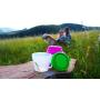Mirecek Maxy Dog Food Travel Container, BPA-Free Pet Food Storage Container, Portable Collapsible Bowl and Measuring Cup Combo for Pet Travel, Reusable Plastic Bowl for Cats and Dogs
