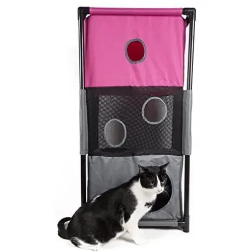Pet Life Kitty-Square Obstacle Soft Folding Sturdy Play-Active Travel Collapsible Travel Pet Cat House Furniture