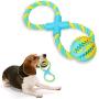 Ttspring 8-Shaped Dog Rope Toys for Aggressive Chewers, Cotton Rope Tug of War Dog Toys for Dog Training Teeth Cleaning and Playing, Tug Toys for Medium Dogs
