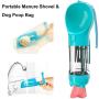 Newthinking Dog Water Bottle for Walking, Portable Dog Water Travel Dispenser with Food Container, Poop Shove and Waste Bag for Pets Outdoor Walking, Hiking, Travel