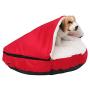 long rich Durable Oxford to Sherpa Pet Cave and Round Pet Bed, 25'', with Removable top and Insert, by Happycare Textiles