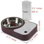 HMEPP Dog Cat Pets Water and Food Bowls with Automatic Water Dispenser for Small or Medium Size Dogs Cats，Stainless Steel Pet Bowls No-Spill Resin Station，Puppy Water Dispenser Station