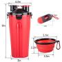 CLOVOCK Pet Food and Water 2-in-1 Outdoor Dog Water Bottle Dispenser, of with 1Collapsible Dog Food Bowls for Cats and Dogs