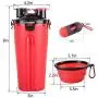 CLOVOCK Pet Food and Water 2-in-1 Outdoor Dog Water Bottle Dispenser, of with 1Collapsible Dog Food Bowls for Cats and Dogs