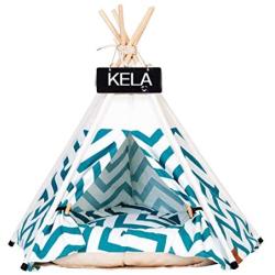Gteplany Fashion Pet Tent Dog Bed Cat Toy House Portable Washable Pet Teepee Stripe Pattern Not Contain Mat