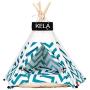 Gteplany Fashion Pet Tent Dog Bed Cat Toy House Portable Washable Pet Teepee Stripe Pattern Not Contain Mat