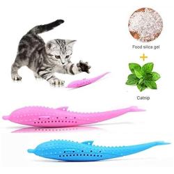 Perfttyycwwj Catnip Toys. Silicone Mint Fish Cat Toy Pet Catnip Soft Cleaning Teeth Toothbrush Chewing Cat Toy Molar Stick Teeth Cleaning Kitten Pet Supplies