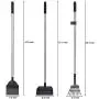 Dog Pooper Scooper Set, 3 Pack Adjustable 57.1 Inches Long Handle Metal Tray, Rake and Spade Poop Scoop for Waste Removal, No Bending Clean Up for Large and Small Dog - (Bonus 2 bags and hold bag)