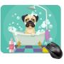 Nursery,Pug Dog in Bathtub Grooming Salon Service Shampoo Rubber Duck Pets in Cartoon Style Image Square Mouse Pad style12 2025cm