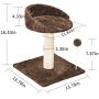 Poils bebe Cat Scratching Post and Activity Tree Natural Sisal Tower with Round Perch and Plush Ball Furniture Made for Kitten and Small Cat