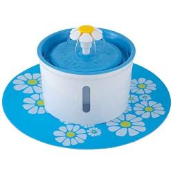 Pet Fountain, 1.6 L Automatic Water Fountain for Pets, Triple-Action Filter, Safe Resin Material+Free Silicon Mat for Dogs, Cats