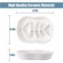 Ceramic Slow Feeder Cat Dog Bowls - Unique Fishbone Fun Interactive Design Feeder Bowl,Preventing Pet Feeder Anti Gulping Healthy Eating Diet Pet Bowls Against Bloat,Indigestion and Obesity (White)