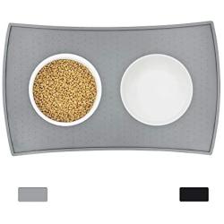 Ptlom Pet Placemat for Dog and Cat, Mat for Prevent Food and Water Overflow, Suitable for Small, Medium and Large Pet, Silicone