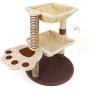 Cat Post and Scratcher Tree - Cat Tree Cradle Bed with Natural Sisal, Cat Scratching Post Tree With Hammock for Large Adult Cat, Cat Scratching Post Carpet Furniture, Cat Activity Trees for Indoor Cat