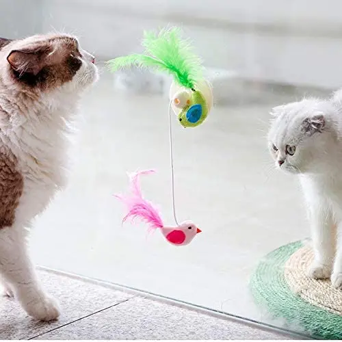 Cat Spring Fur Toy, Mouse Shaped Toys with Suction Cup Pets Novelty Gift Durable Interactive Toys Scratching Post Tower for Cat Kitten