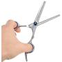 Pet Grooming Scissors Set, Professional 5 Pieces Stainless Steel Pet Trimmer Kit Used for Dog or Cat with 7.5-inch Cutting Scissors, Thinning Shear, Curved Scissors, Grooming Comb