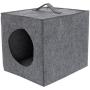 MiMu Cozy Cat Bed Cave - Large Cat Bed Hideouts with Felt Cat Cube Insert Pillow, Covered Cat Bed Box Shaped Cat Hut