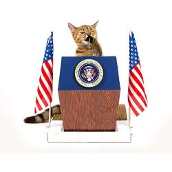 Funny Podium Cat Scratcher for Indoor Cats - Fun & Cool Cardboard Scratching Post with Cute Groomer & Catnip Included. Sturdy Cardboard Scratch Pad are 100% Made in Taiwan.