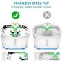 Cat Dog Water Fountain with LED Light, Ultra Quiet&Re-Circulating, Triple Filtration Automatic Drinking Dispenser for Pets (2.5L)