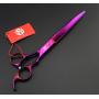 Purple Dragon 8.0 inch Professional Pet Grooming Scissors,Dog Straight Shear, Thinning/Blending Scissor & 2 PCS Curved Shear with Bag