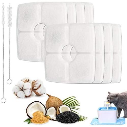 Lattook Cat Fountain Filters for 84oz/2.5L Automatic Pet Water Fountain, Activated Carbon Drinking Water Fountain Filters Replacement Filter 8 Pack