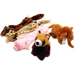 Jalousie 5 Pack Dog Squeaky Toys Three no Stuffing Toy and Two Plush with Stuffing for Small Medium Large Dog Pets New (Combo A)