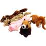 Jalousie 5 Pack Dog Squeaky Toys Three no Stuffing Toy and Two Plush with Stuffing for Small Medium Large Dog Pets New (Combo A)