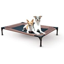 K&H Pet Products Original Pet Cot Elevated Dog Bed Chocolate/Black Mesh Large 30 X 42 X 7 Inches