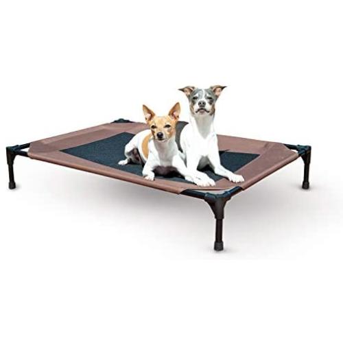 K&H Pet Products Original Pet Cot Elevated Dog Bed Chocolate/Black Mesh Large 30 X 42 X 7 Inches
