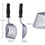 Scoop Monster Silver Cat Litter Scooper with Easy Grip Soft Foam Ergo Short Sturdy Handle and Super Large Non-Stick Deep Shovel for Fast Sifting – Suitable for Sore Hands Too