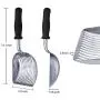 Scoop Monster Silver Cat Litter Scooper with Easy Grip Soft Foam Ergo Short Sturdy Handle and Super Large Non-Stick Deep Shovel for Fast Sifting – Suitable for Sore Hands Too