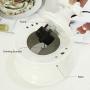 HBFFL Ceramic Cat Water Fountain, Automatic Circulation Pet Water Dispenser, Ultra-Quiet Water Pump, Suitable for Cats and Dogs,1